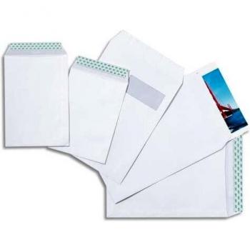Pergamy pochette 90 g, ft C4: 229 x 324 mm, auto-adhésives, blanc, boîte de