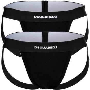 String Jockstrap TWIN PACK – Dsquared2 Herren, 94% Baumwolle, 6% Elasthan, XL, Schwarz
