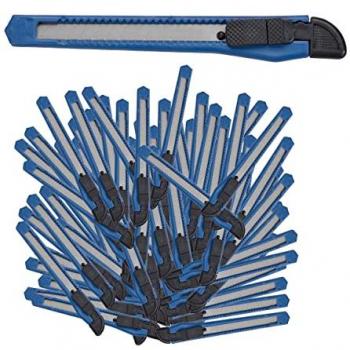 Relaxdays 100er Cuttermesser‑Set für Teppiche – Blau
