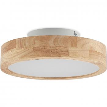 Lindby Lanira 30cm Dimmable LED Ceiling Lamp in Oak Wood