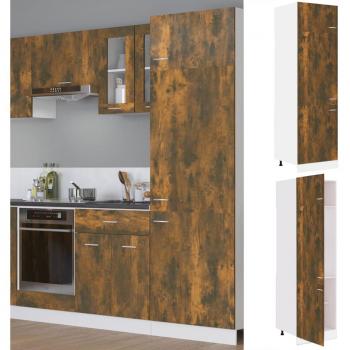 Armoire à réfrigérateur 60x57x207 cm Chêne fumé