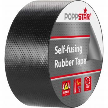Poppstar Self-Fusing Sealing Tape, 5m x 38mm x 0.76mm, Black