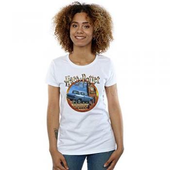 Flying Car Design T-Shirt for Women – White