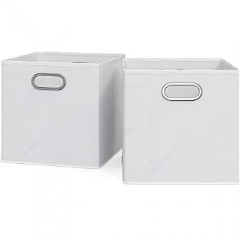 Set de Boîtes Pliantes Vicco – 2 boîtes, 30x30 cm, Couleur Blanche