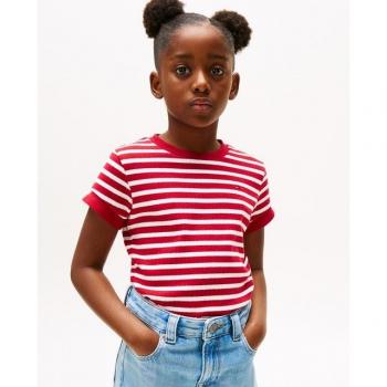 Tommy Hilfiger Kids T-Shirt Rot – Logo Stitching – 140 cm
