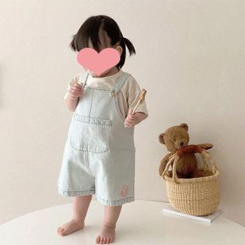 Korean Simple Blue Overalls for Baby Boys & Girls – Summer