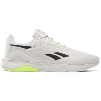 Reebok Nanoflex TR 2 Athletic Shoes Barely Grey/Black/Digital Lime Men's 7.5