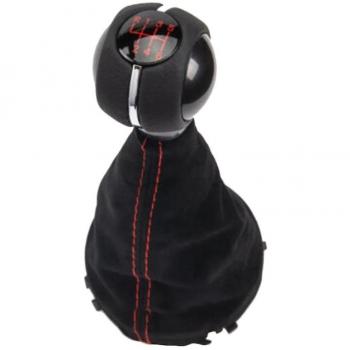 Pomo de cambio de palanca 6 velocidades con bota de cuero para Mini F55 F56 F57 F54 F60 rojo negro
