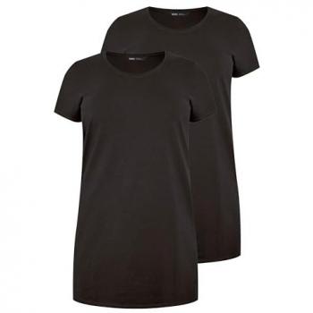 Yours Damen Langarm T-Shirts Schwarz, 2er Pack