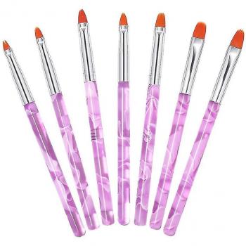 Kit de stylos à ongles acryliques UV, 7 pinceaux