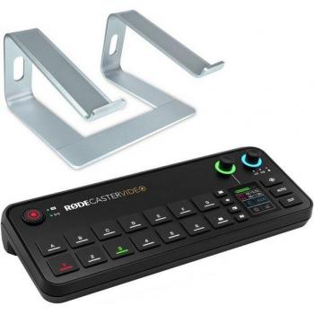 RØDE Rodecaster Video Produktions-Konsole mit Laptopständer SV, Professionelles Streaming-Setup
