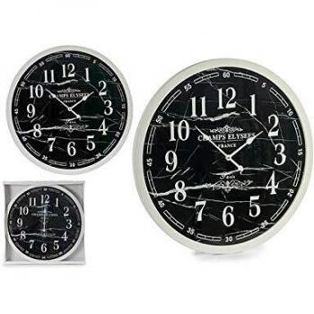 Reloj de Pared Estilo Moderno Blanco y Negro [3,5 x 60 x 60 cm]