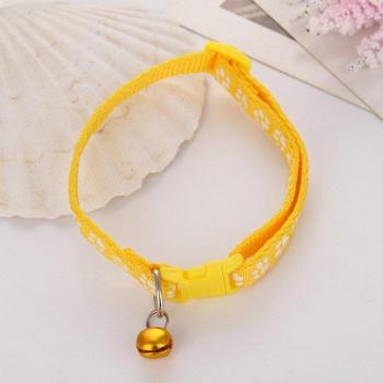 Adjustable Cute Pet Collar with Paw Print and Safety Buckle