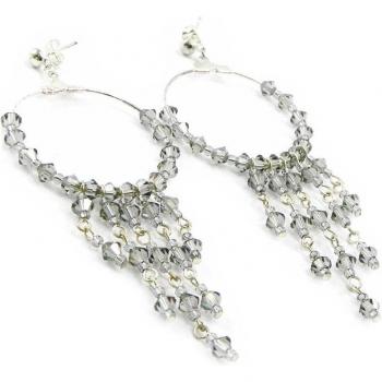 Elegant Gray Lily Earrings