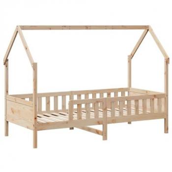 Single Pine Kids' House Bed Frame without Mattress 90x190 cm