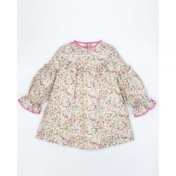 RisaPetal: Vestido de Bebé con Volantes y Flores en Algodón