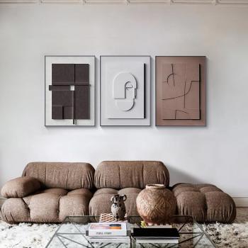 Japandi-Inspired Geometric Canvas Wall Art Set of 3