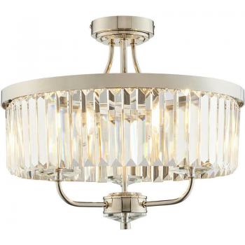 Bright Nickel Ascoli 3-Light Semi Flush Ceiling Light