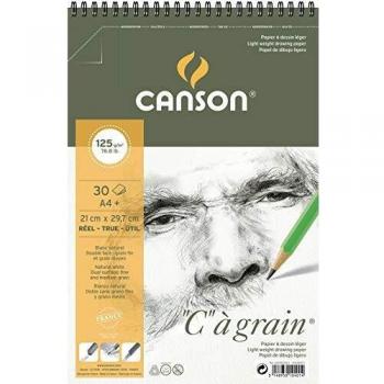 CANSON Zeichenpapier-Spiralblock 'C' Ã  grain, A4, 125 g/qm