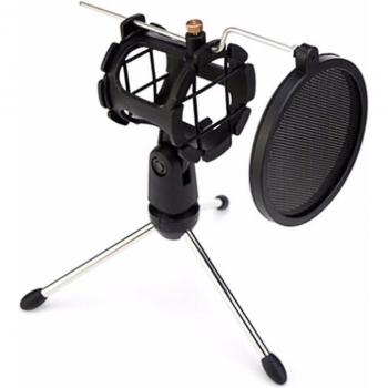 Mikrofon Halterung Faltbar mit Shock Mount und Clip für Schreibtisch