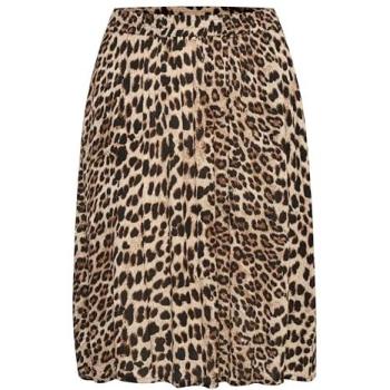 Amber Knee‑Length Elastic Waist Skirt – Kaffe Light Tan, Size 16