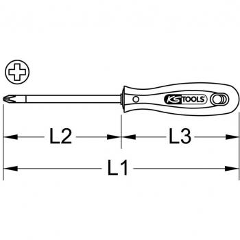 Tournevis à embout PH2 en inox – KS TOOLS 1531021