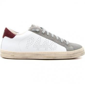 P448 Sneaker JOHN-M965 in Weiß und Rotwein