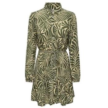 Vestito corto a maniche lunghe chiaro Kalamata AOP Mexicana Palm S