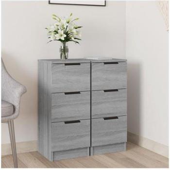 Meuble de rangement Sonoma gris 2 pcs