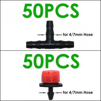 KESLA 50PCS Adjustable Drippers for Micro Drip Irrigation with Tee Connectors