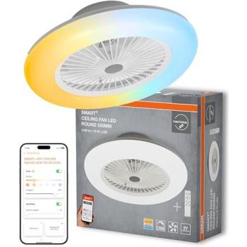 Ventilateur de Plafond OSRAM SMART+ LED WiFi Silencieux 55 cm