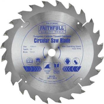 Lame de scie circulaire bois carbure 136 x 10 mm x 24T