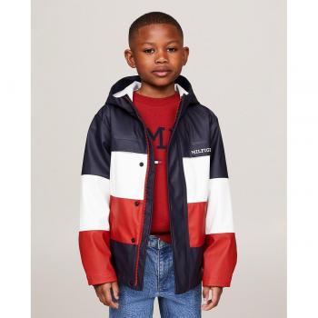 Tommy Hilfiger Giacca Bambini Impermeabile Colorblock Relaxed Fit Multicolore