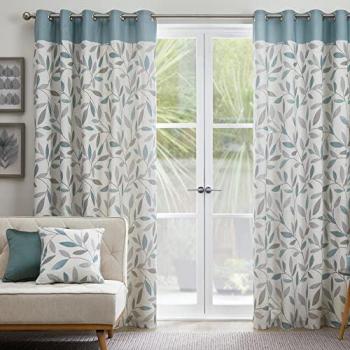Fusion Beechwood Duck Egg Eyelet Curtains (Blue)