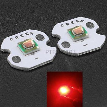 Kit LED CREE XP‑E 660 nm – 16 pièces, 1‑3 W, couleur rouge