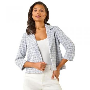 Women's Roman Lilac Check Print Revere Blazer, Size 20