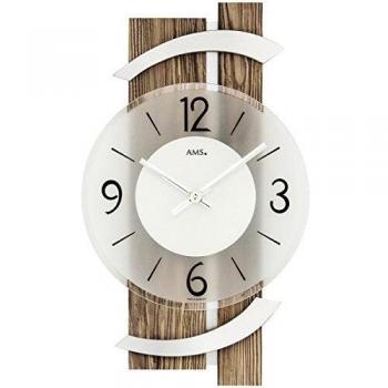 Wanduhr Alu Nussbaum AMS 9545