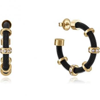Pendientes Viceroy Fashion acero e IP negro y dorado con circonitas para mujer