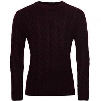 Pull Superdry Hommes Jacob Bordeaux Twist Ras du Cou XXL