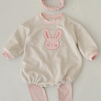 Conjunto de Pelele para Bebés: Suéter con Diseño de Oso y Conejo