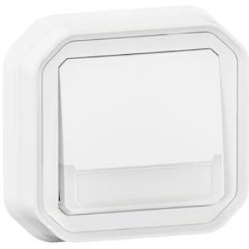 Poussoir No-nf Lumineux Porte‑étiquette Plexo Complet Encastré Blanc (069864l)
