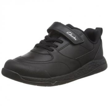 Steggy Stride Boy’s Black Leather Loafers – Size 10, Wide Fit
