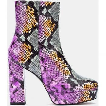 Botines de mujer de piel con cremallera en color multicolor LINDSAY 1668