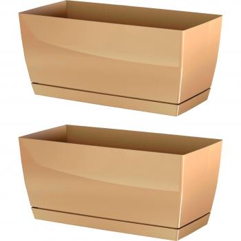 Vaso Jardín Plástico Coubi Case P Café con Leche 24x12x11cm