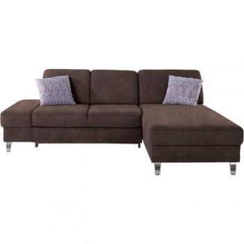 Ecksofa sit&more Clio L‑Form – Microfaser, Federkern, Vorziehsitz + Bettkasten