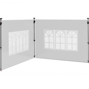 Pavillon Seitenwände Set mit Fenster, weiß, 2 Stück