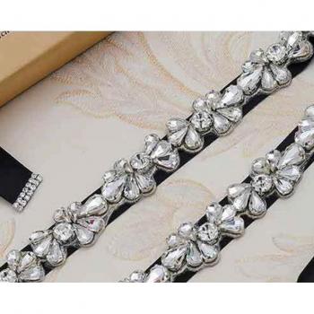Rhinestone and Pearl Wedding Sash