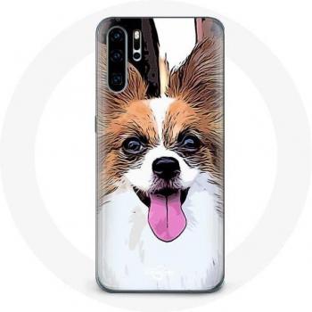 Huawei P30 Pro Accessoire Continental Mini‑Spaniel Schmetterling – weiß/braun