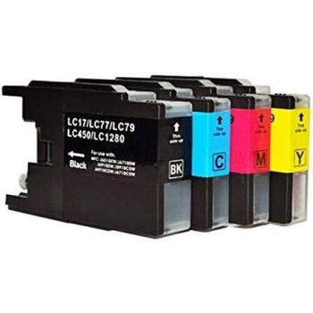 4-Pack Compatible Ink Cartridges for Brother LC1280 Series Printer