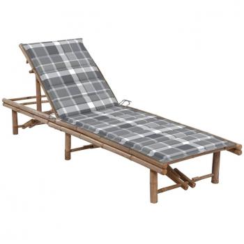 Tumbona de Jardín Vidaxl con Almohada de Bambú